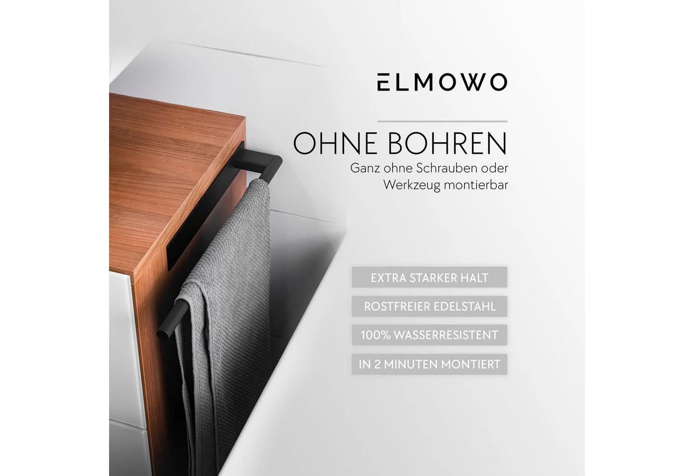 ELMOWO Handtuchhalter Edelstahl Selbstklebend Ohne Bohren