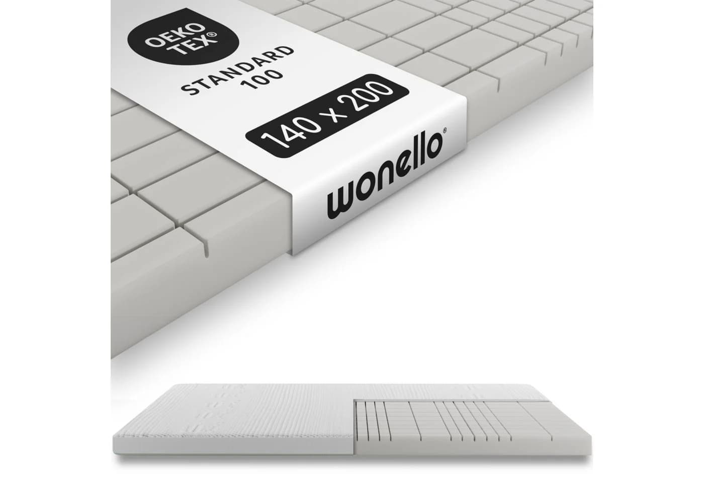 wonello Topper CubeComfort 8,5 cm Kaltschaum TENCEL™ 7-Zonen weiß - Bild 2