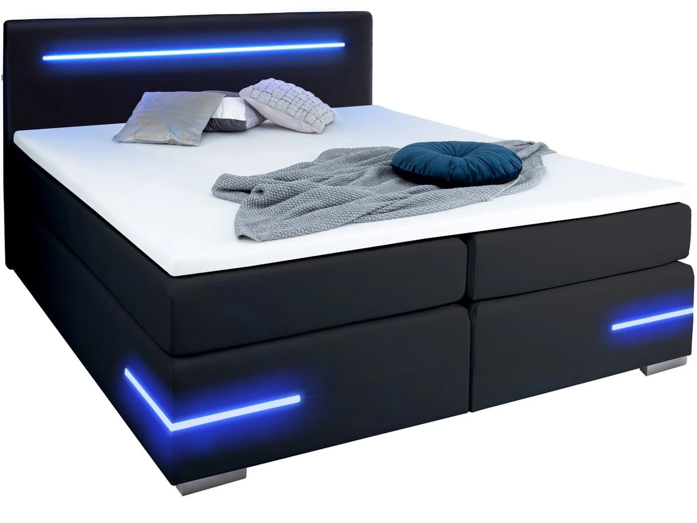 wonello Boxbett Lennox Schwarz mit LED-Beleuchtung und USB-Anschlüssen - Bild 2