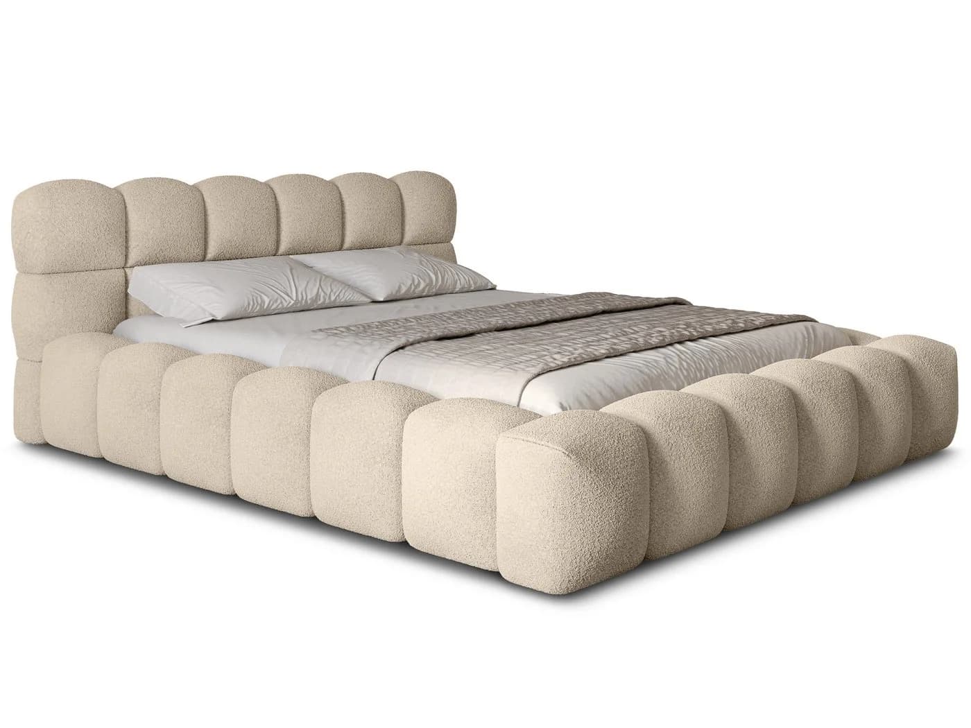 wonello Polsterbett Mira mit Bettkasten Boucle-Stoff Beige - Bild 5