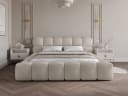 wonello Polsterbett Mira mit Bettkasten und Lattenrost Boucle Hellbeige Bild 1
