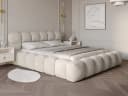 wonello Polsterbett Mira mit Bettkasten und Lattenrost Boucle Hellbeige Bild 2