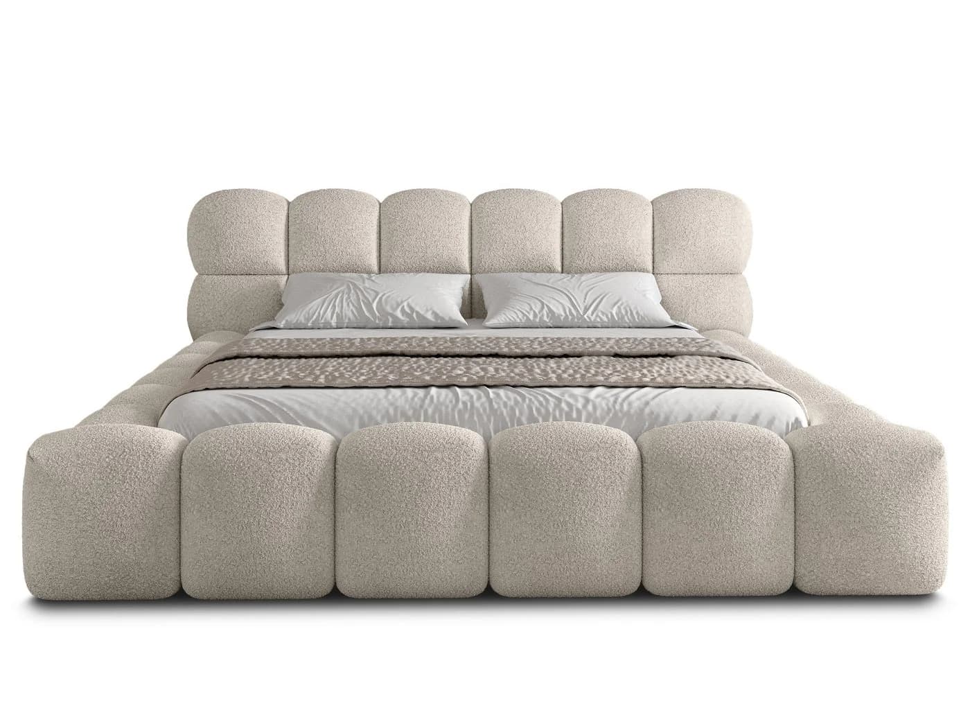 wonello Polsterbett Mira mit Bettkasten und Lattenrost Boucle Hellbeige - Bild 4