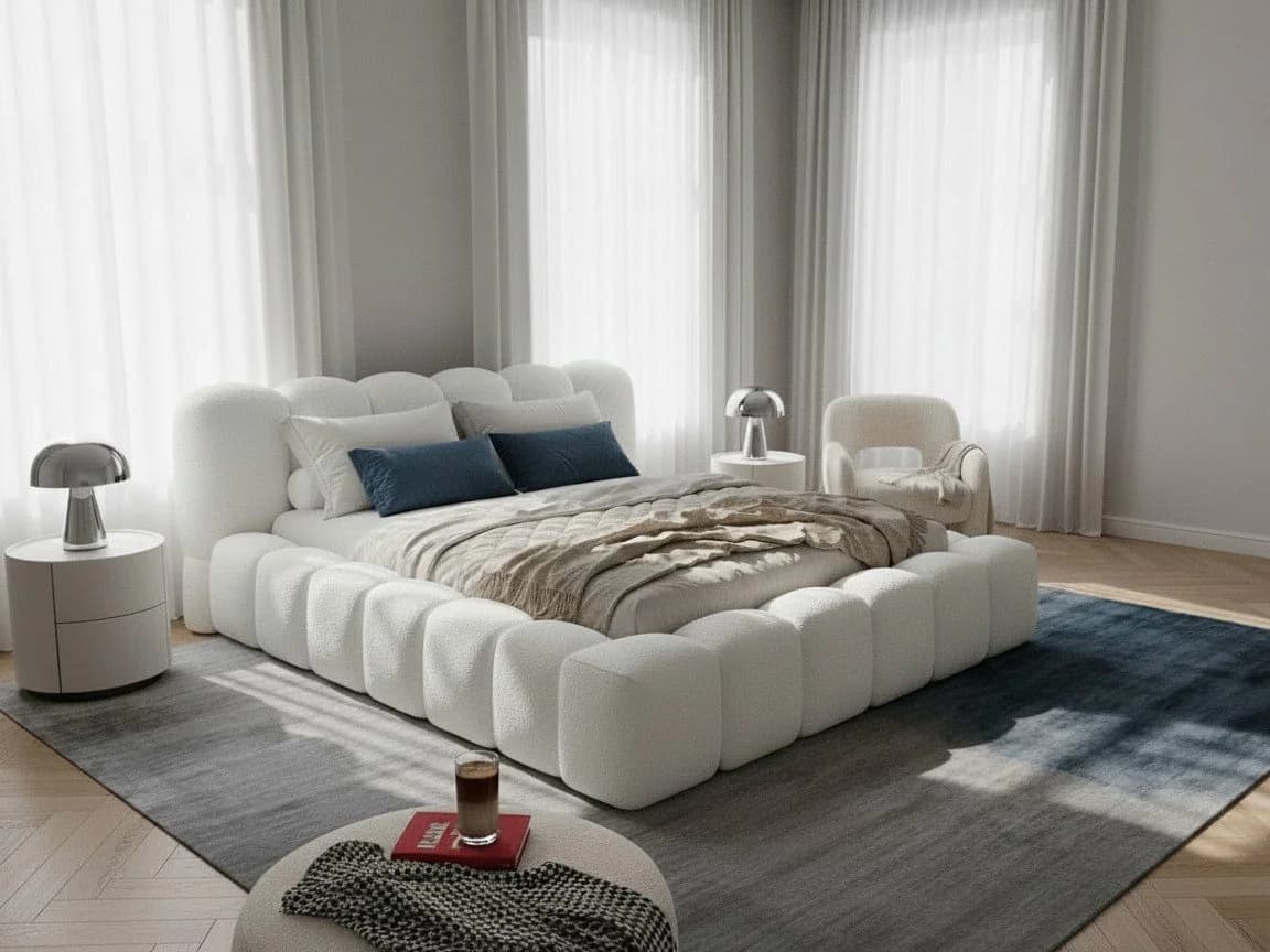 wonello Polsterbett Milia 1 Bett mit Bettkasten und Lattenrost Bouclé-Stoff - Bild 2