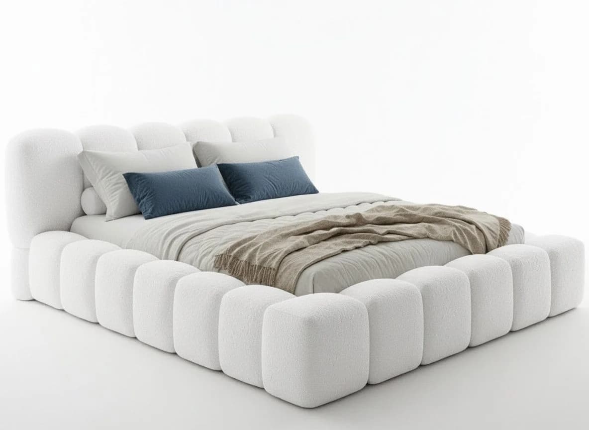 wonello Polsterbett Milia 1 Bett mit Bettkasten und Lattenrost Bouclé-Stoff - Bild 4