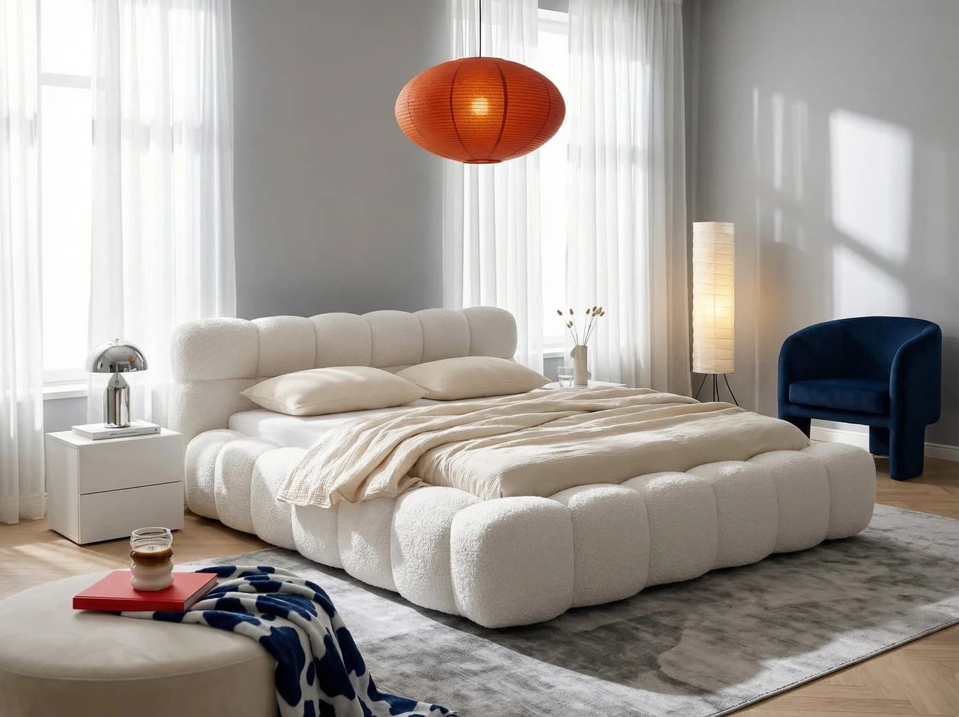 wonello Polsterbett Nuba Bett mit Bettkasten und Lattenrost Bouclé-Stoff - Bild 2
