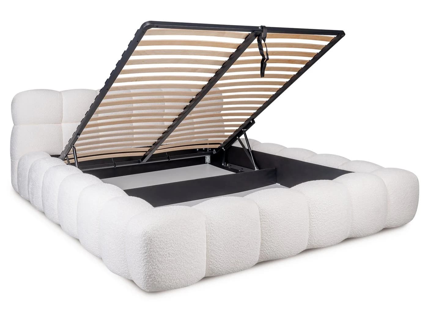 wonello Polsterbett Nuba Bett mit Bettkasten und Lattenrost Bouclé-Stoff - Bild 3