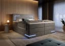 wonello Boxspringbett Detroit Samt grau mit LED Beleuchtung und Bettkasten Bild 2