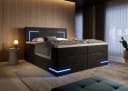 wonello Boxspringbett Detroit Samt Schwarz mit LED Beleuchtung und Bettkasten Bild 2