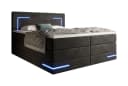 wonello Boxspringbett Detroit Samt Schwarz mit LED Beleuchtung und Bettkasten Bild 3