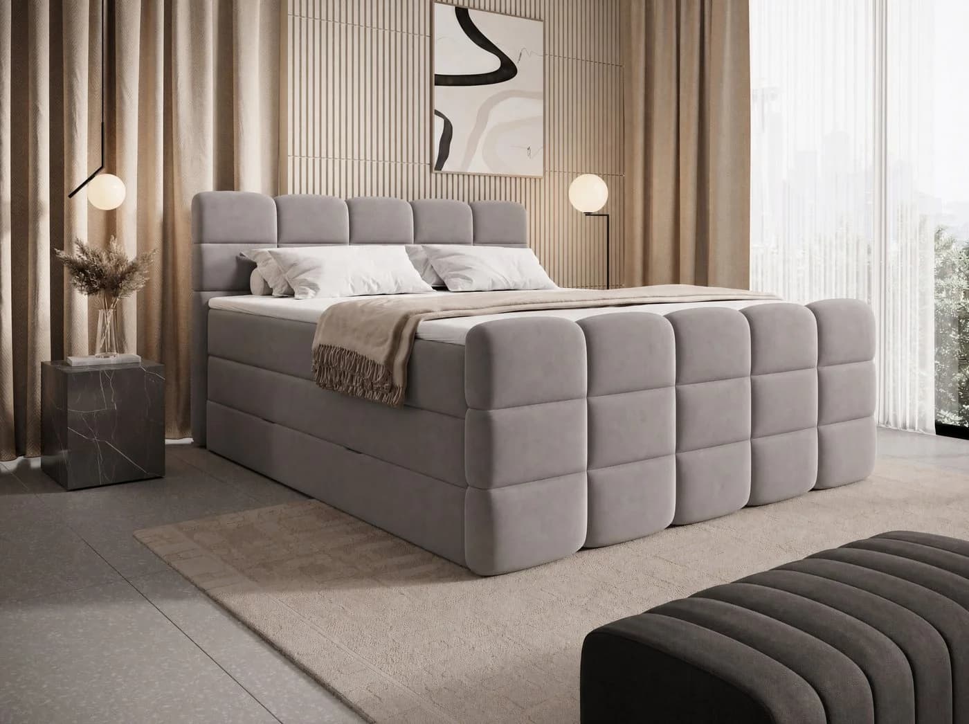 wonello Boxspringbett Carenzo Samt mit Bettkasten - Bild 2