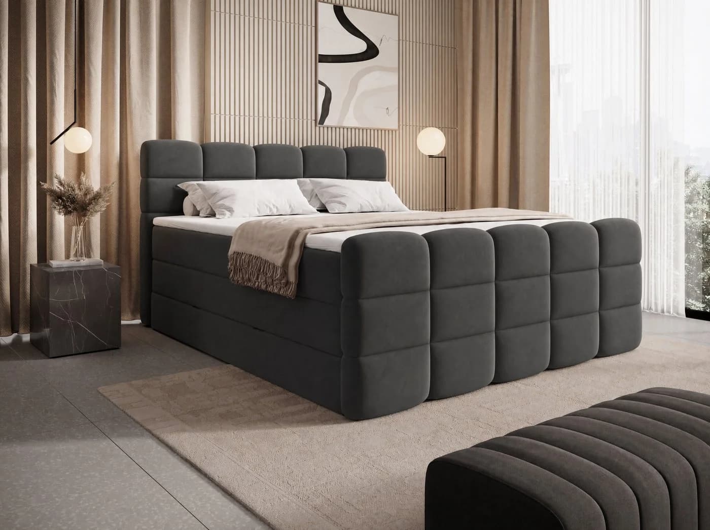 wonello Boxspringbett Carenzo Samt mit Bettkasten - Bild 2