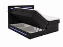 wonello Boxspringbett Brooklyn Samt Schwarz mit LED Beleuchtung und Bettkasten Bild 3