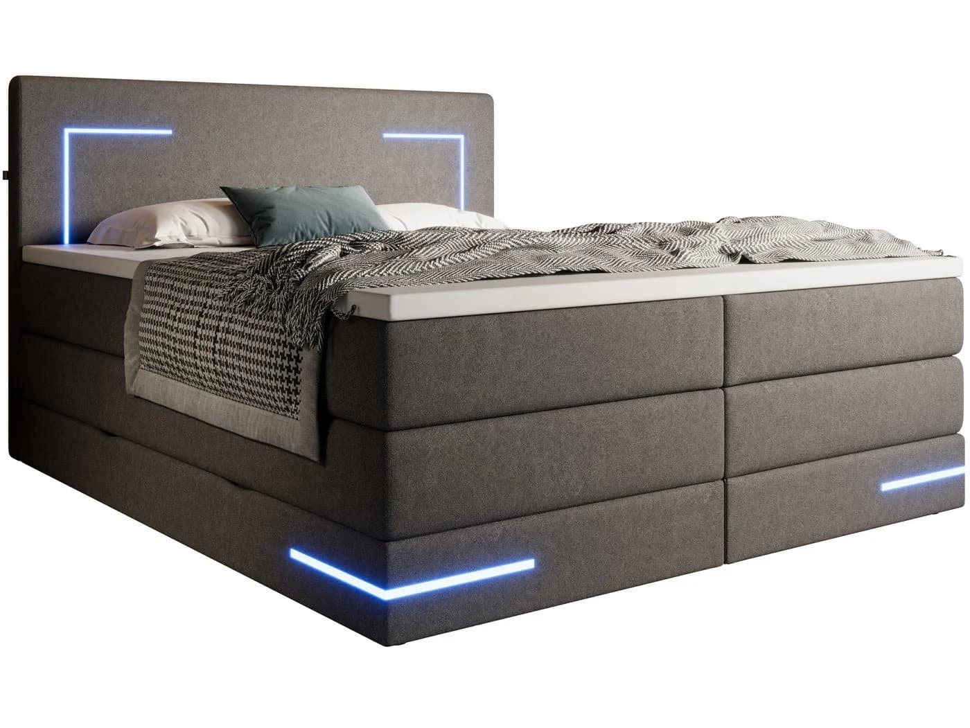 wonello Boxspringbett Detroit mit LED-Beleuchtung und Bettkasten - Bild 3