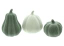 Dekoleidenschaft Dekofigur Kürbis Terracotta 3er Set Grün/Weiß Bild 2