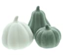 Dekoleidenschaft Dekofigur Kürbis Terracotta 3er Set Grün/Weiß Bild 3