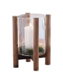 Dekoleidenschaft Windlicht Sixties Beige Holzgestell mit Glas Bild 2