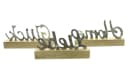 Dekoleidenschaft Deko-Schriftzug "Liebe, Home & Glück" aus Aluminium in Silber & Sockel aus Mangoholz Bild 4