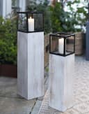 Dekoleidenschaft Bodenwindlicht Set Modern Shabby Holz Metall Glas Bild 1