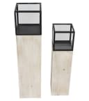 Dekoleidenschaft Bodenwindlicht Set Modern Shabby Holz Metall Glas Bild 3