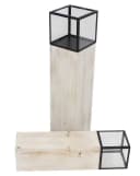 Dekoleidenschaft Bodenwindlicht Set Modern Shabby Holz Metall Glas Bild 4
