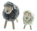 Dekoleidenschaft Dekofigur Schaf Flauschi Holz Wolle Braun Beige Bild 3