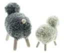 Dekoleidenschaft Dekofigur Schaf Flauschi Holz Wolle Braun Beige Bild 5