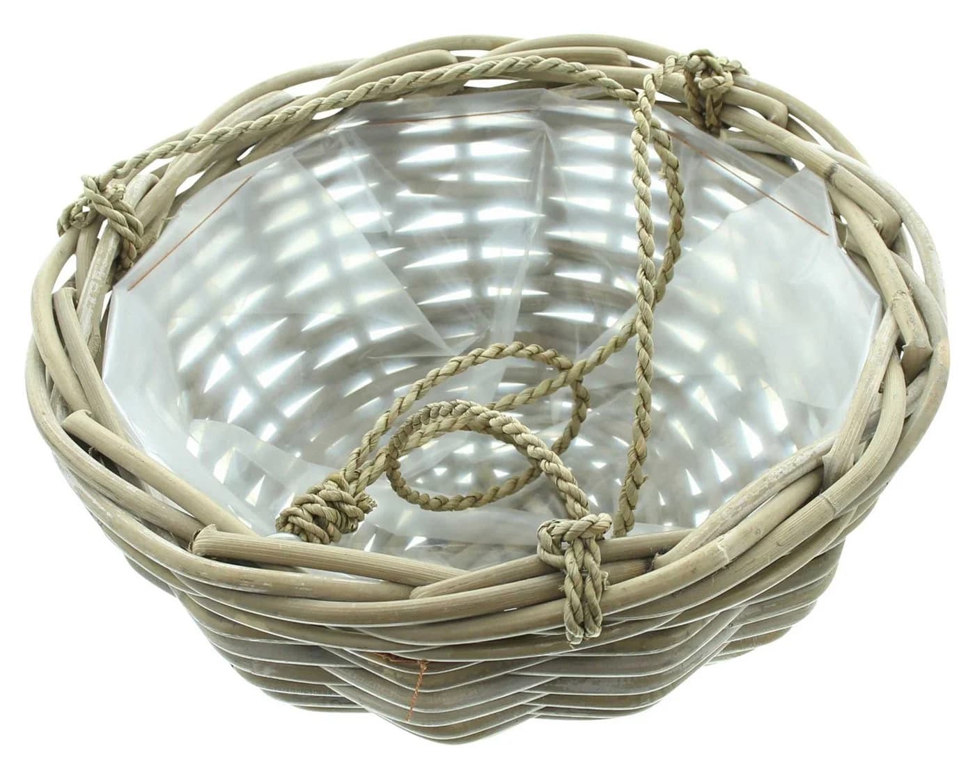 Dekoleidenschaft Blumenampel "Koboo Grey" aus Rattan grau - Bild 4