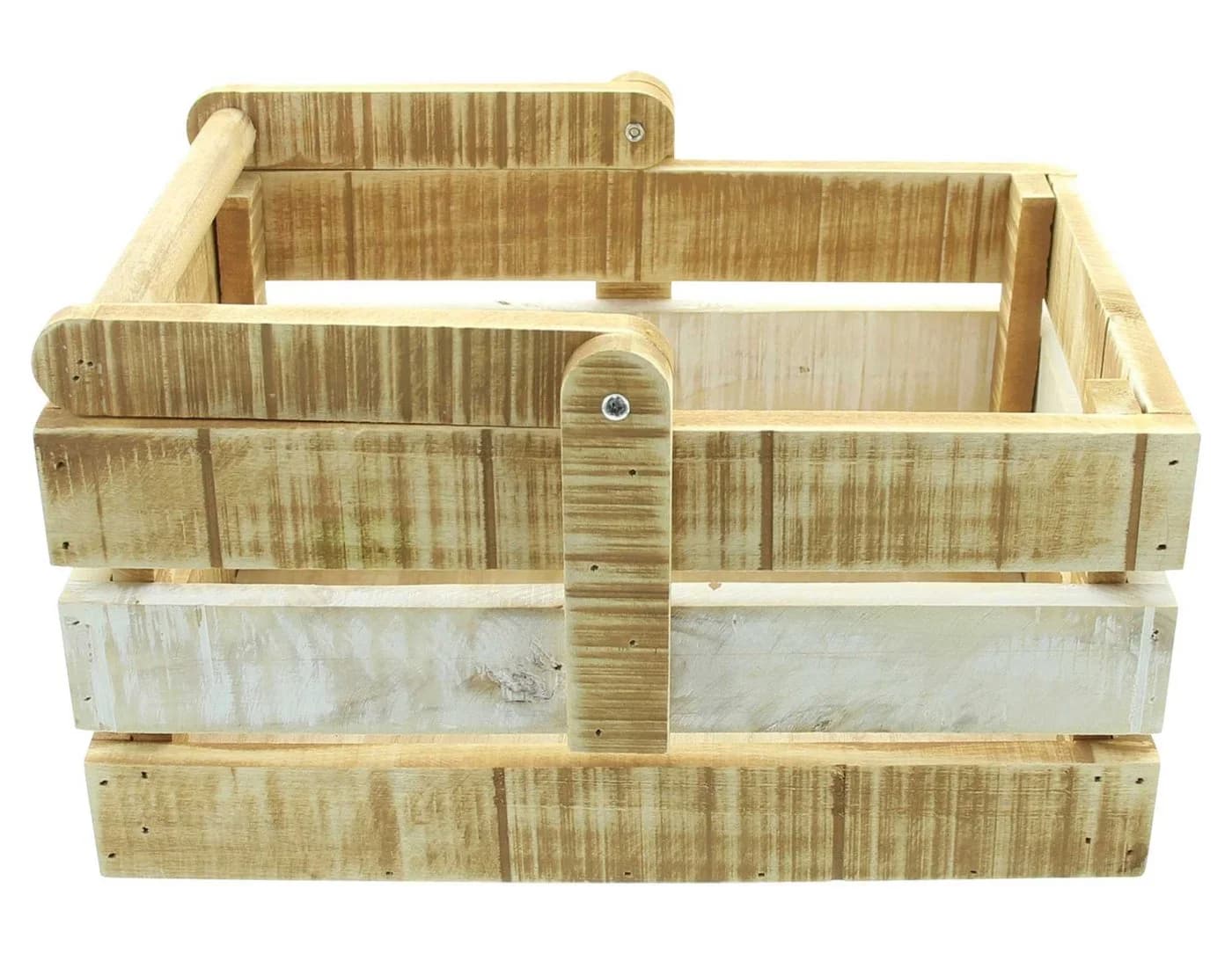 Dekoleidenschaft Dekokiste Rustikal Holz Braun-Weiß Kalkung - Bild 3