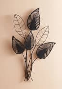 Dekoleidenschaft Metallbild Blätter 3D Wandbild Schwarz Bild 1