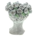 Dekoleidenschaft Blumentopf Büste "Rosenkrone" Grau Polyresin Bild 4