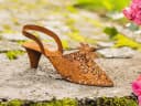 Dekoleidenschaft Gartenfigur Schuh Metall Rostfinish 28 cm Bild 1