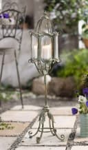 Dekoleidenschaft Kerzenlaterne Metall Standlaterne Shabby Grey 112 cm Bild 1