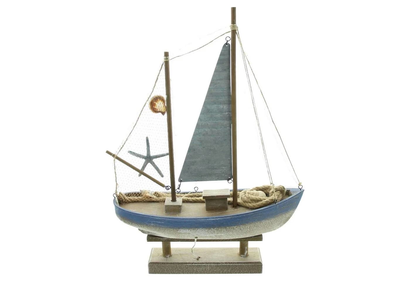 Dekoleidenschaft LED-Dekofigur Segelschiff Holz Shabby Look 48 cm - Bild 2