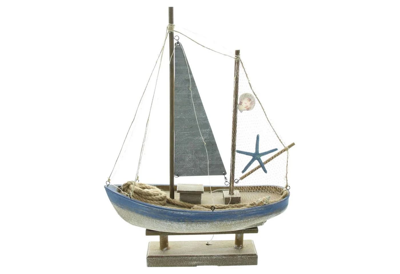 Dekoleidenschaft LED-Dekofigur Segelschiff Holz Shabby Look 48 cm - Bild 3