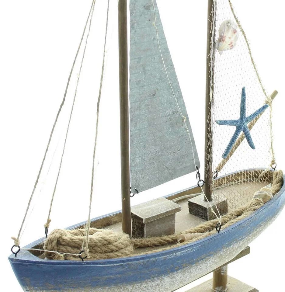 Dekoleidenschaft LED-Dekofigur Segelschiff Holz Shabby Look 48 cm - Bild 5