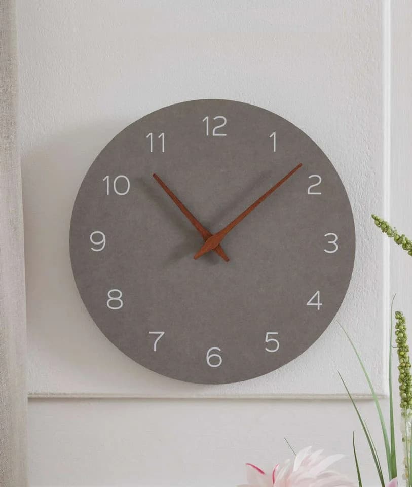 Dekoleidenschaft Wanduhr Beton Grau MDF 30 cm