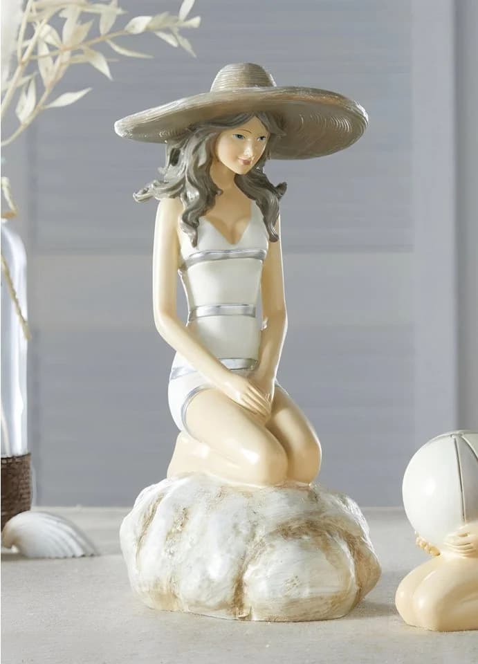 Dekoleidenschaft Dekofigur Stranddame Polyresin