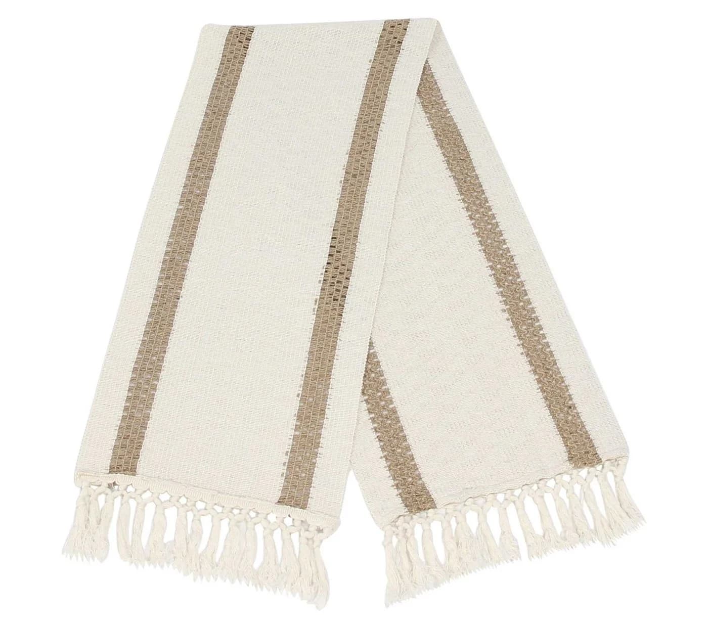 Dekoleidenschaft Tischläufer Boho Beige Fransen - Bild 3