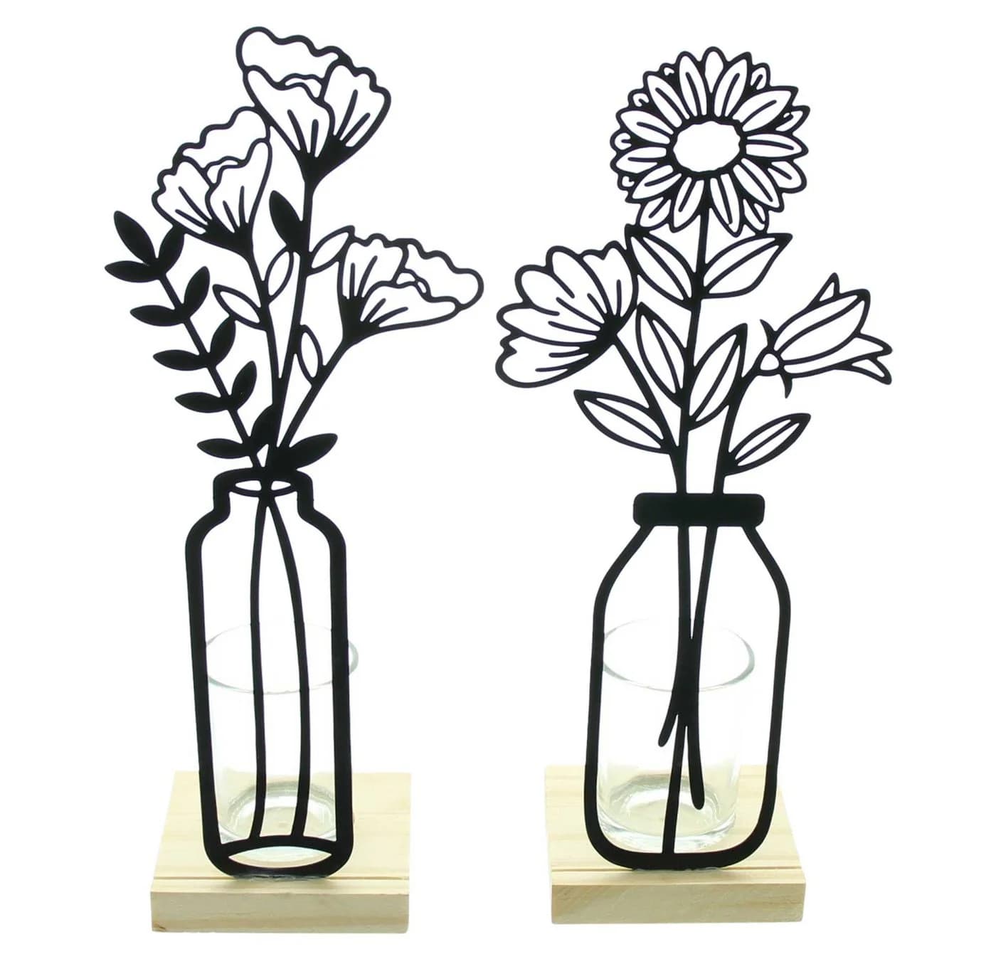 Dekoleidenschaft Teelichthalter Metallblumen Matt Schwarz - Bild 4