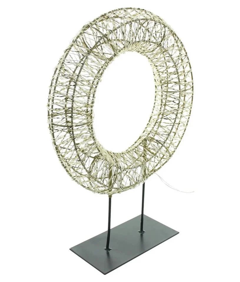 LED-Dekofigur Kranz Golden Ø 33 cm mit Timer, wetterfest - Bild 3