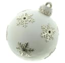 Dekoleidenschaft LED-Dekofigur Weihnachtskugel 28 cm Weiß/Gold Bild 2