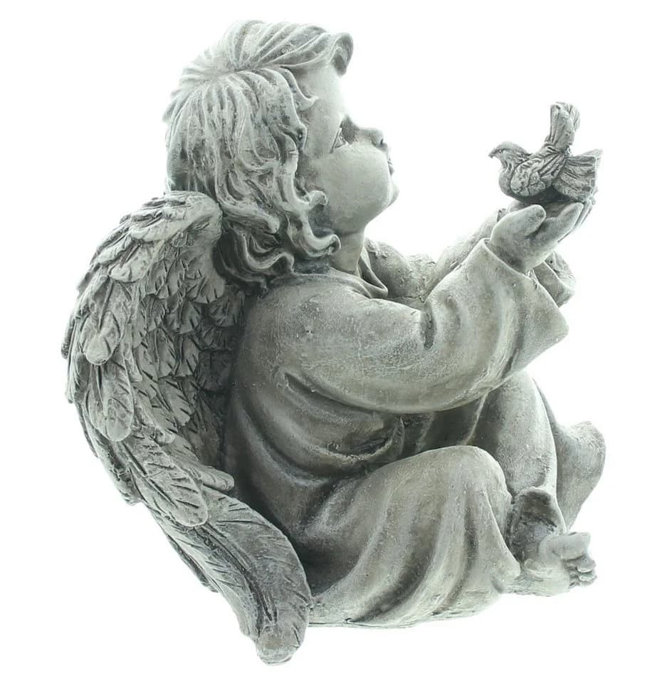 Dekoleidenschaft Engelfigur aus Polyresin sitzend 20 cm hoch - Bild 5