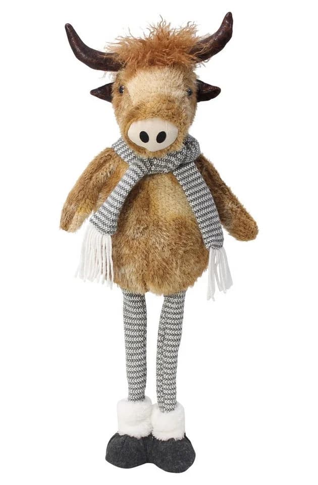 Dekoleidenschaft Dekofigur Cattle mit Teleskop Beinen, max. 68 cm hoch, Weihnachtsfigur Kuh, Weihnachtsdeko Figur - Bild 2