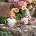 Dekoleidenschaft Gartenzwerg 'Blümchen' Wichtel aus Polyresin, Outdoor Gartendeko wetterfest, Gnom, (2 St., im Set) Bild 1