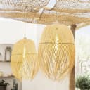 Dekoleidenschaft Lampenschirm "Ibiza" 2er Set Bambus Beige Bild 1