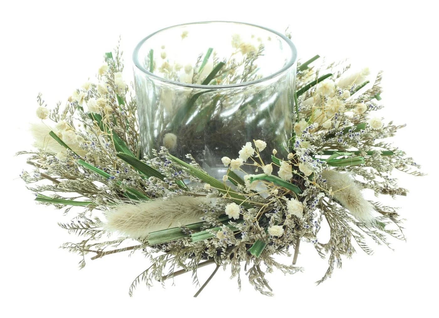Dekoleidenschaft Windlicht Trockenblumen Dekokranz mit Kerzenglas - Bild 4