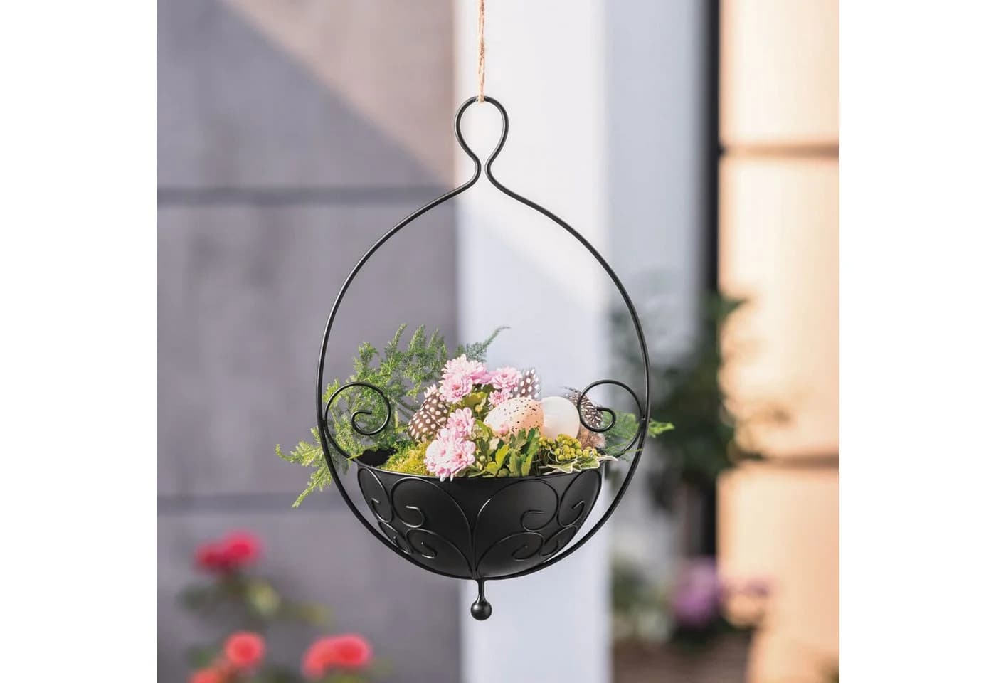 Dekoleidenschaft Blumenampel Ranken Metall schwarz Hängeampel - Bild 5