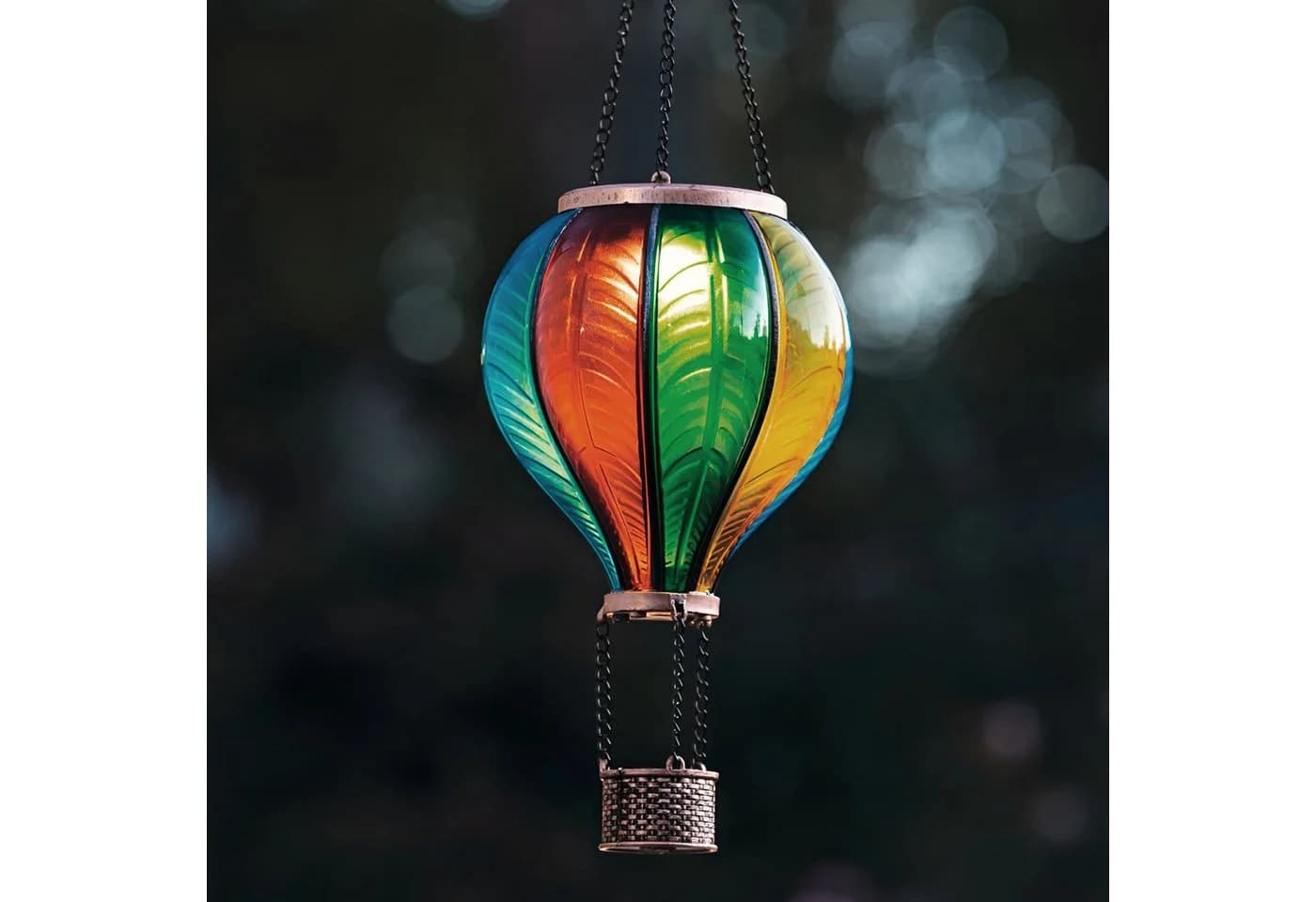 Dekoleidenschaft Solar-Hängelaterne Heißluftballon Bunt