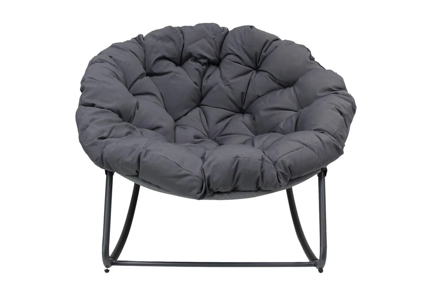 Dekoleidenschaft Schaukelsessel Relax In & Outdoor Grau Metallgestell - Bild 2